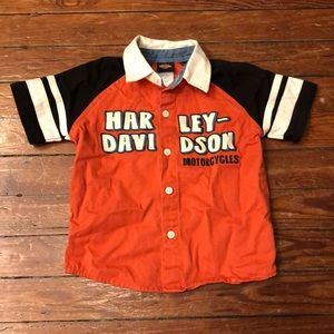 Harley Davidson button up collared shirt size 3T